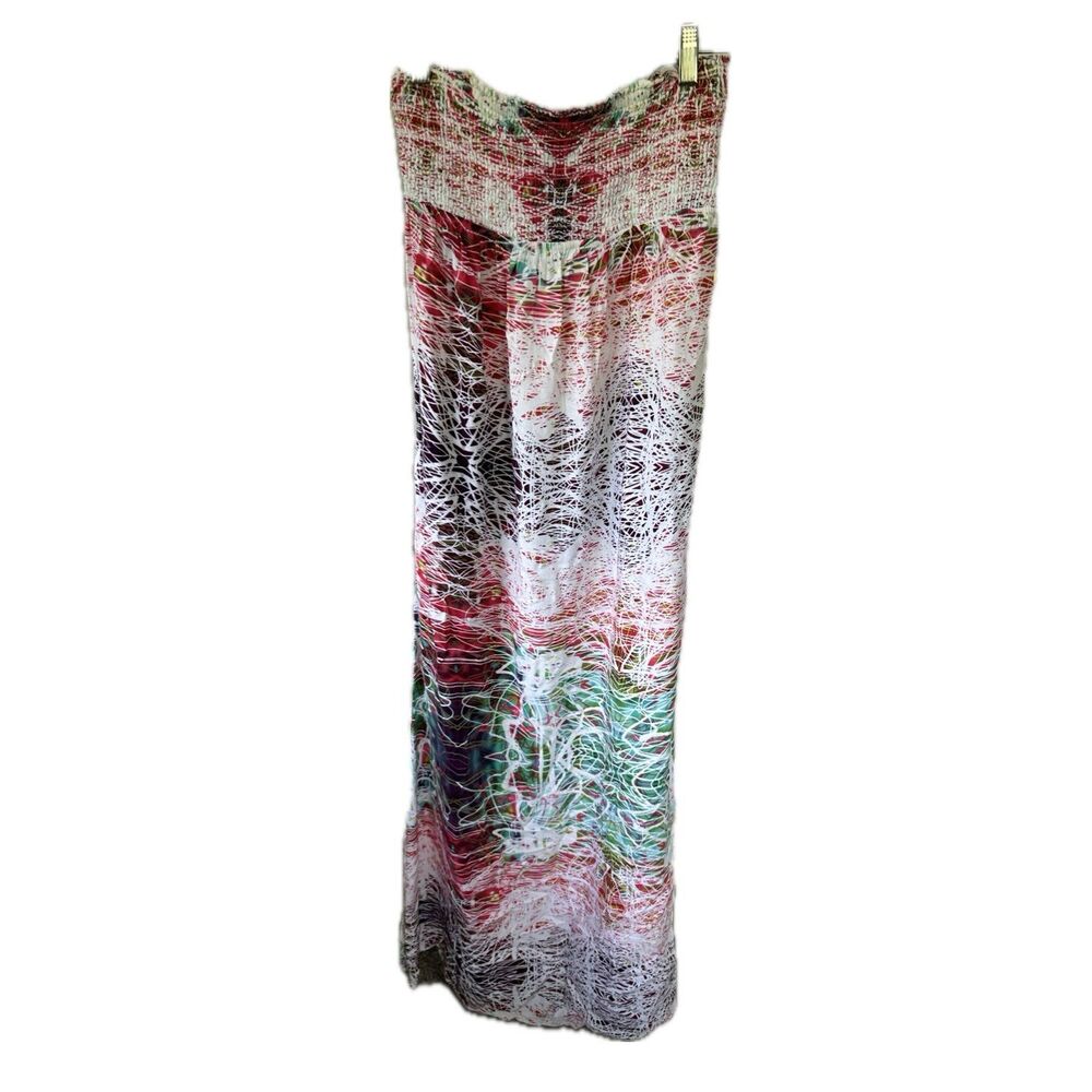 Volcom Girl's Multi-Color Neutron Energy Strapless Smocked Maxi Dress M 12